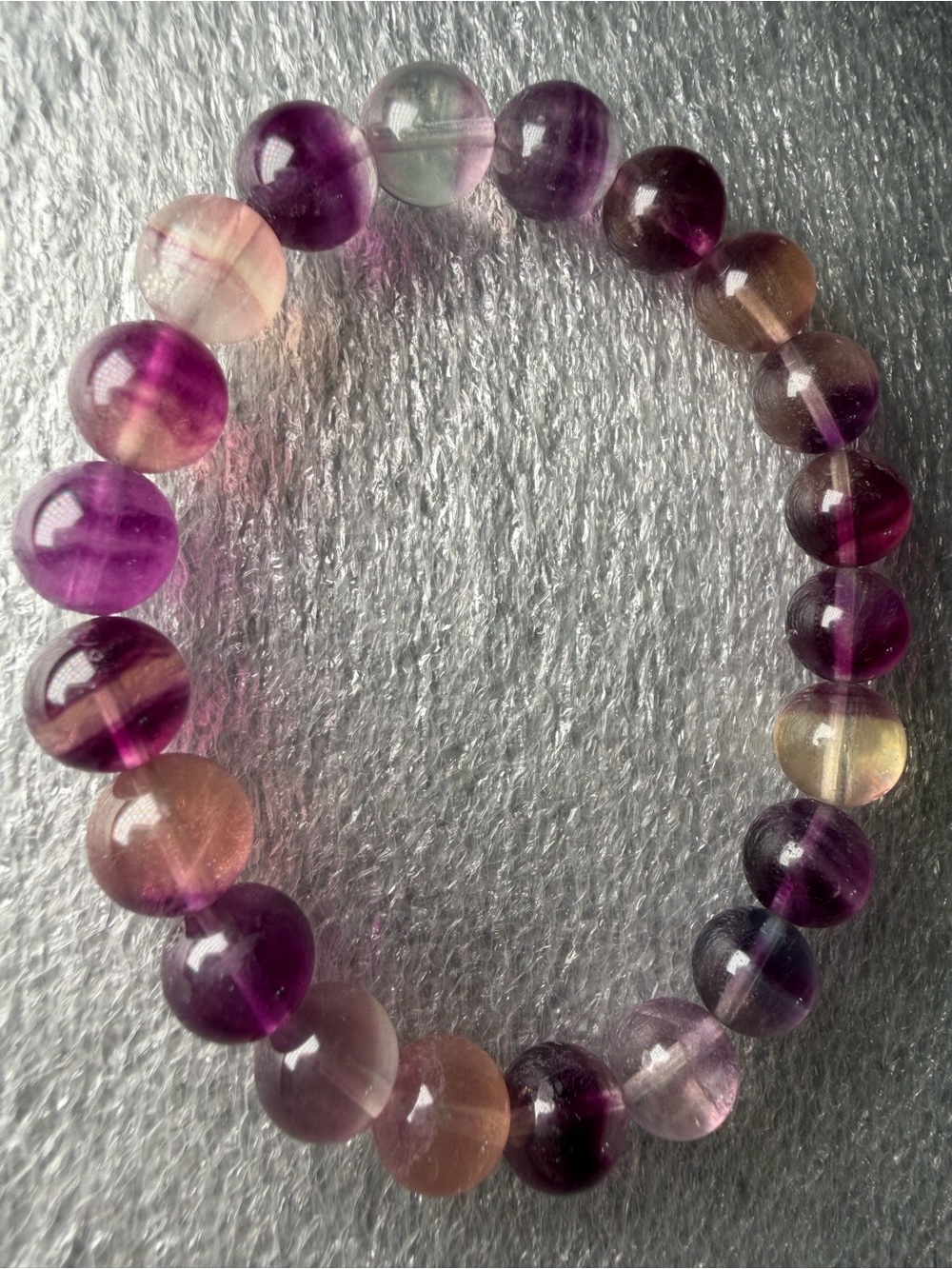 Gorgeous 9MM Purple Fluorite Natural Crystal Bracelet